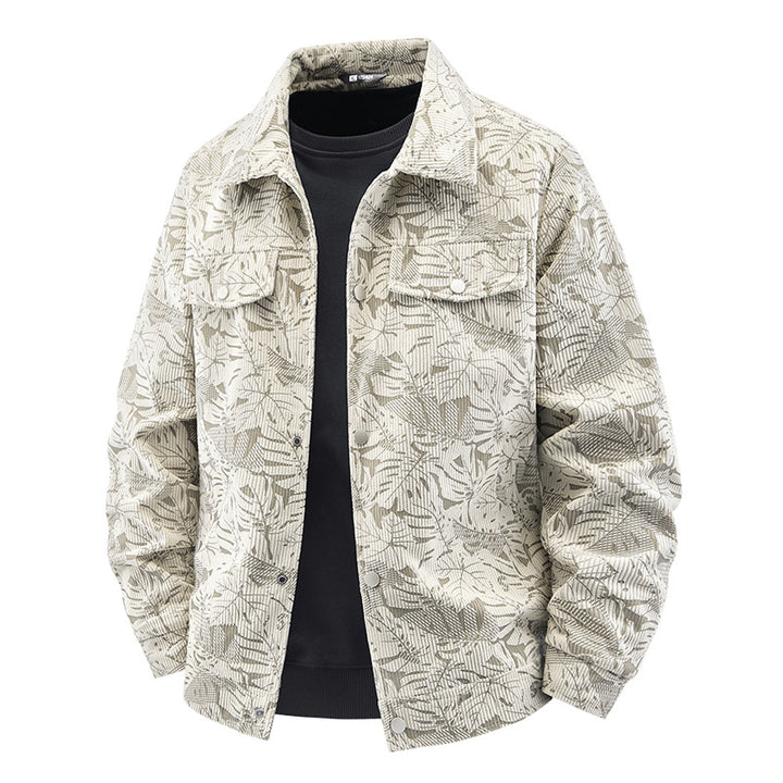 Herren Modische Cordjacke mit einzigartigem Jacquard-Muster Echo Archiv