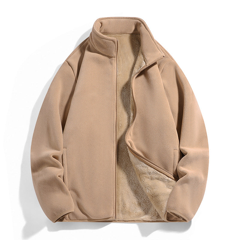 Herren Thermo-Fleecejacke mit weichem Sherpa-Innenfutter und Stehkragen Echo Archiv