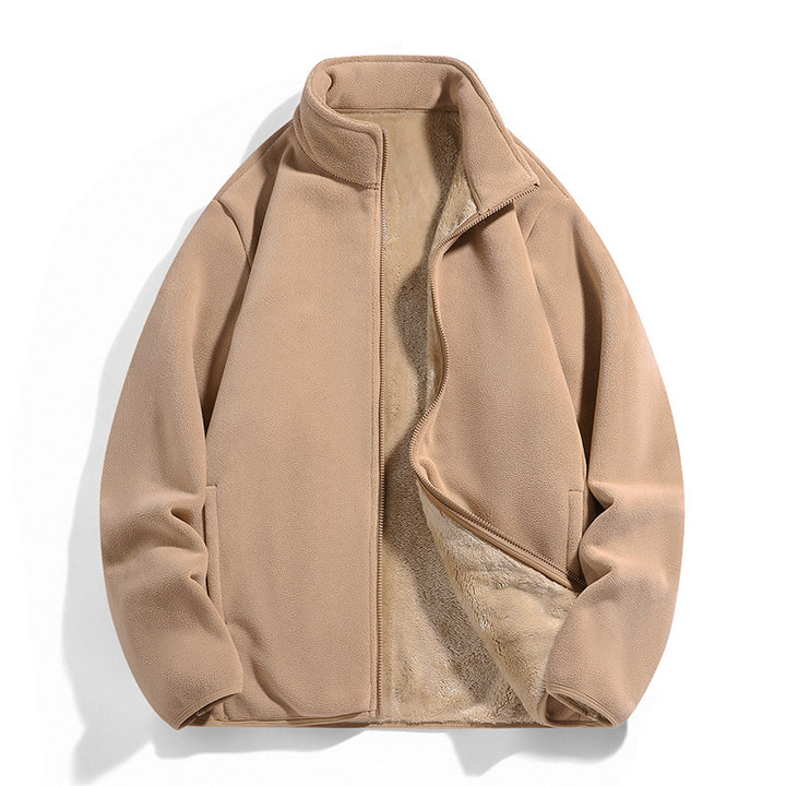 Herren Thermo-Fleecejacke mit weichem Sherpa-Innenfutter und Stehkragen Echo Archiv