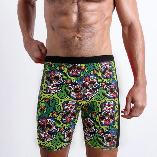 Herren Badeshorts mit kreativem Totenkopf-Design und elastischem Bund Echo Archiv
