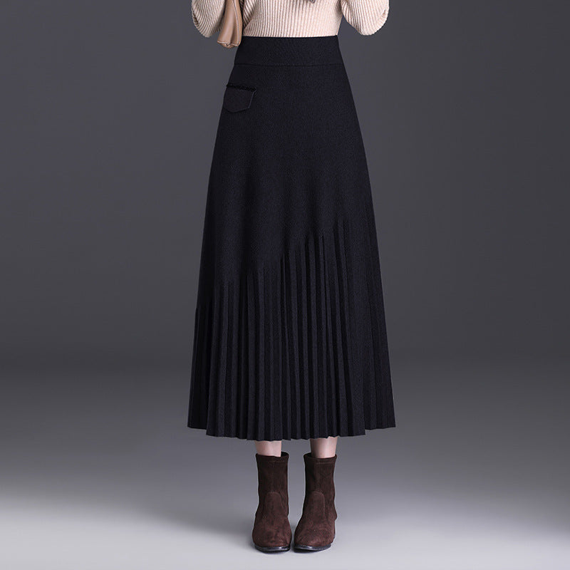 Damen Eleganter Plissierter Maxirock Echo Archiv