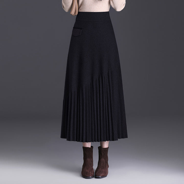 Damen Eleganter Plissierter Maxirock Echo Archiv