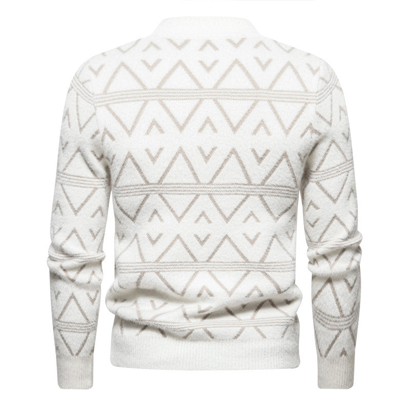 Herren Rollkragenpullover mit modernem Strukturdesign Echoarchiv