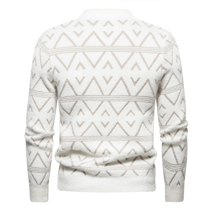 Herren Rollkragenpullover mit modernem Strukturdesign Echoarchiv