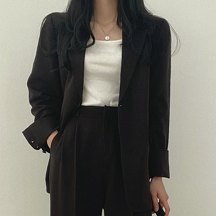 Damen elegantes Blazer-Set mit weitem Schnitt Echoarchiv