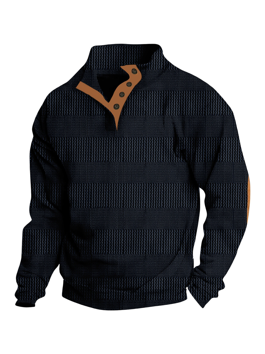 Herren Stehkragen-Pullover mit strukturiertem Design Echoarchiv