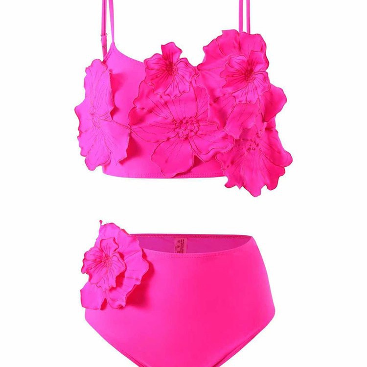 Damen Zweiteiliges Bikini-Set mit floralem Design und hochgeschnittenem Slip Echo Archiv