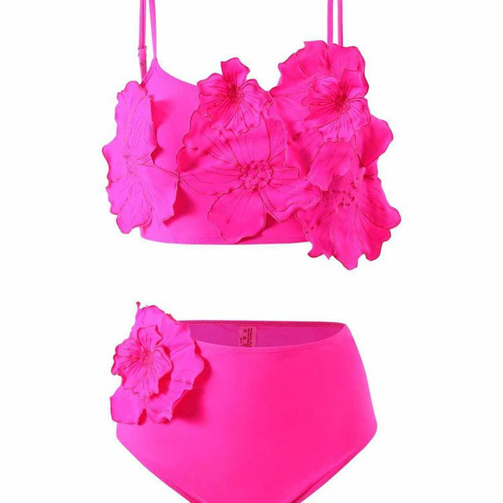 Damen Zweiteiliges Bikini-Set mit floralem Design und hochgeschnittenem Slip Echo Archiv