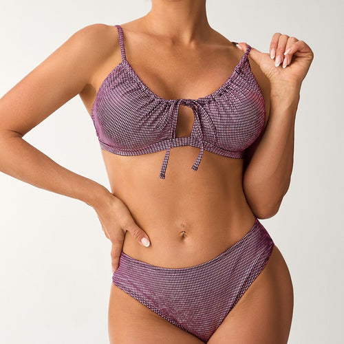 Damen Hochtailliertes Bikini-Set mit raffiniertem Schnürdetails Echo Archiv