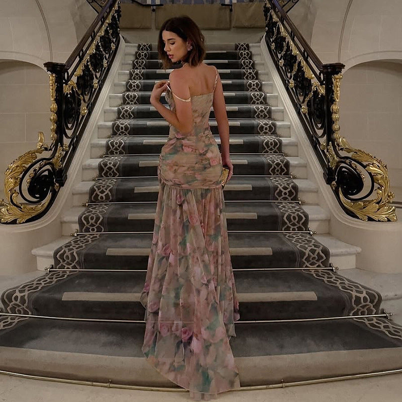 Damen Elegant und fließendes Maxikleid mit floralem Motiv Echo Archiv