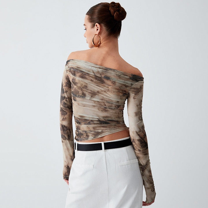 Damen Elegantes Oberteil mit Offshoulder-Passform und drapiertem Design Echo Archiv