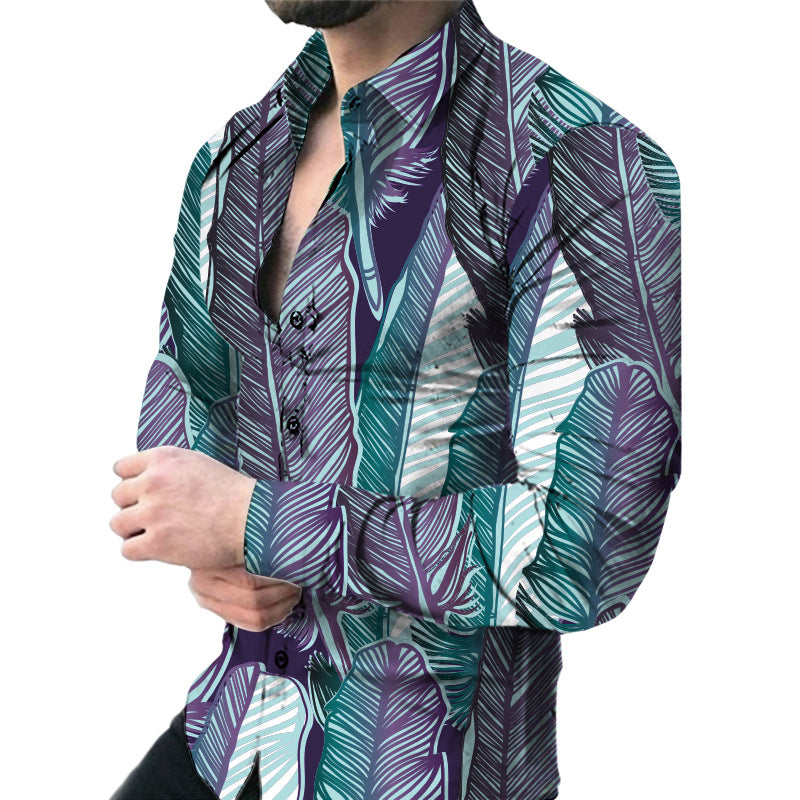 Herren Kurzarmhemd mit elegantem floralen Druck und schmalem Schnitt Echoarchiv
