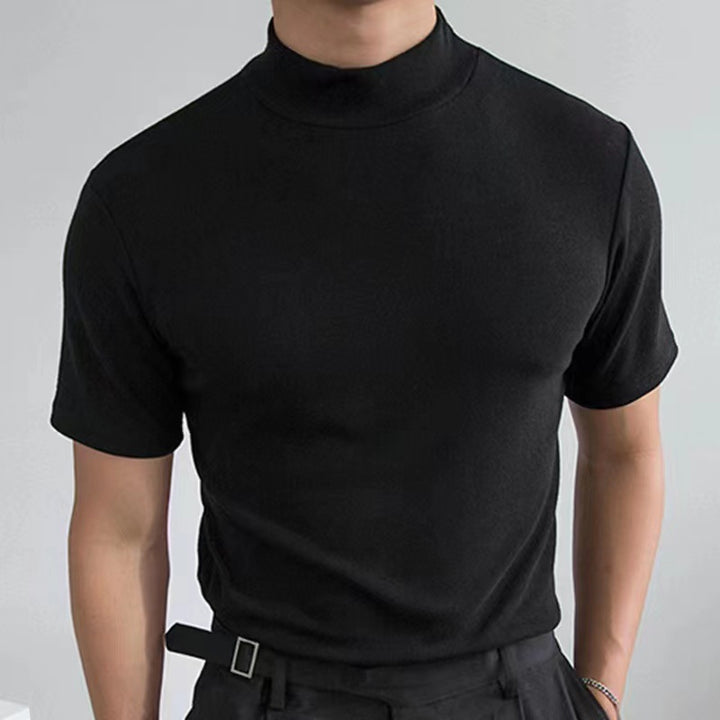 Herren Kurzarm Rollkragen T-Shirt aus hochwertigem Material Echoarchiv