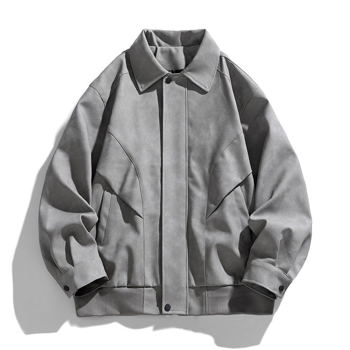 Herren Designer Kunstlederjacke mit strukturiertem Kragen Echo Archiv