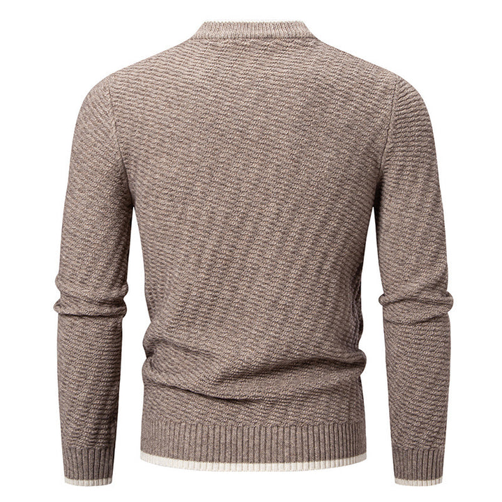 Herren strukturierter Pullover mit hochabschließendem Kragen Echoarchiv