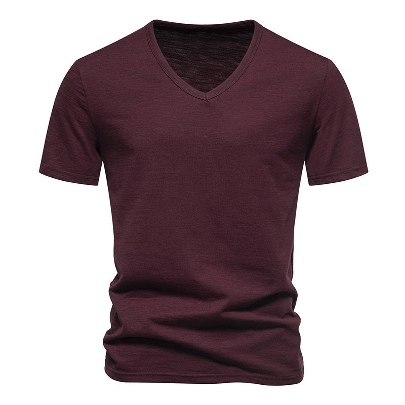 Herren V-Ausschnitt T-Shirt aus atmungsaktiver Baumwolle mit komfortablem Sitz Echoarchiv