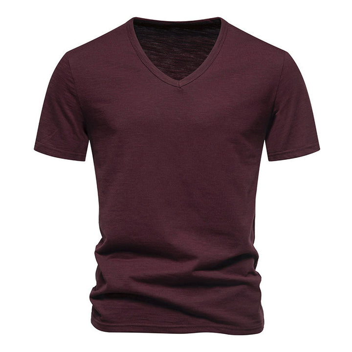Herren V-Ausschnitt T-Shirt aus atmungsaktiver Baumwolle mit komfortablem Sitz Echoarchiv