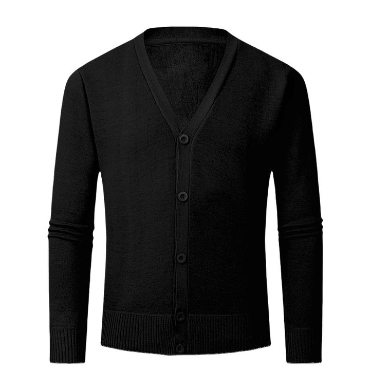 Herren Strickjacke mit V-Ausschnitt und knopflosem Design Echoarchiv