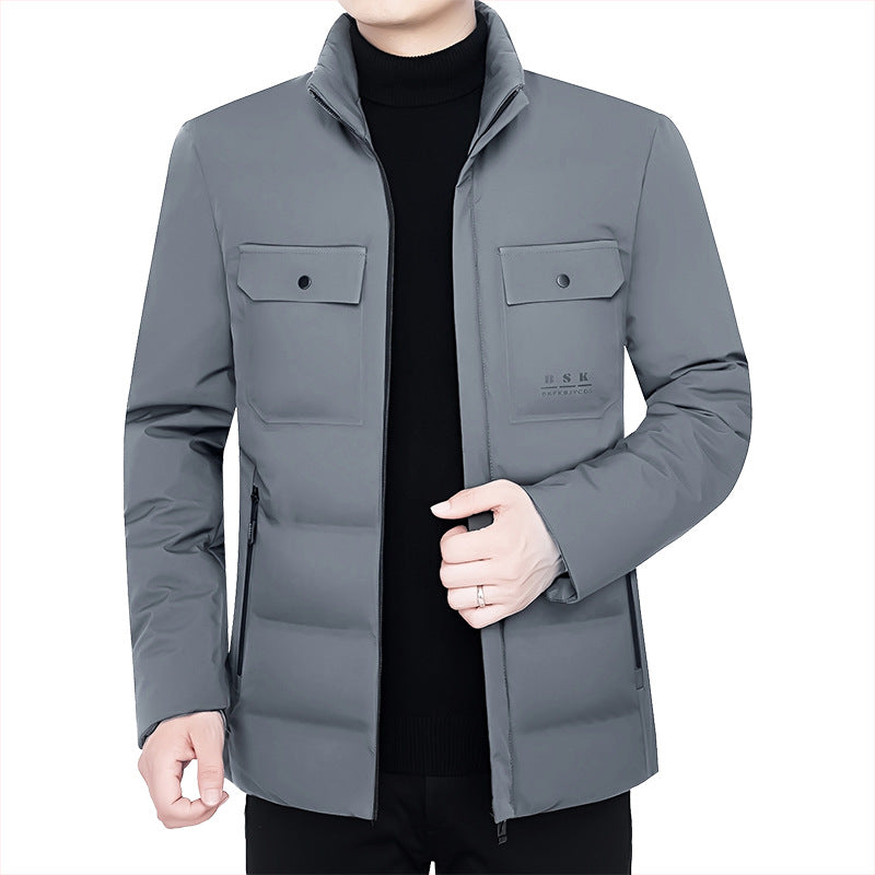 Herren Thermisch gepolsterte Cityjacke mit Stehkragen und Brustklappen – Taviero
