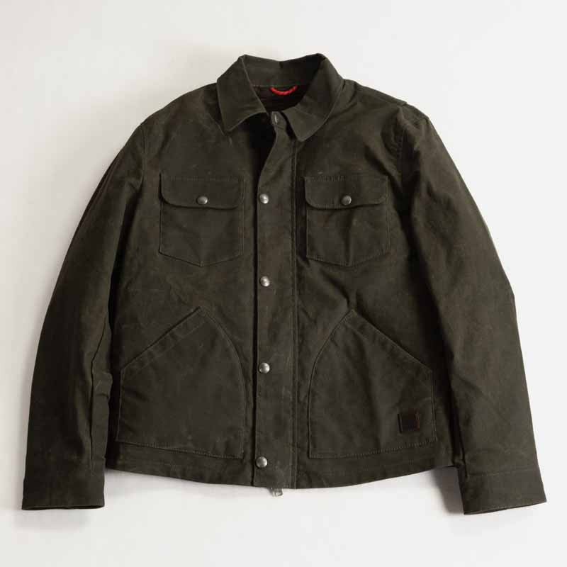 Herren Gewachste Canvas-Arbeiterjacke mit Klappentaschen und Druckknopfverschluss Echoarchiv
