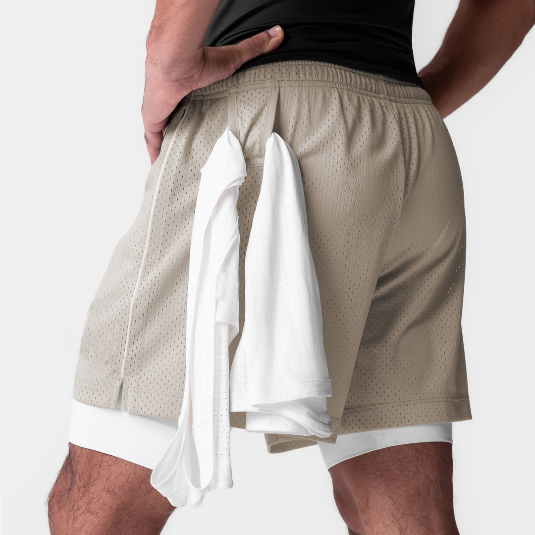 Herren Sportliche Mesh-Shorts mit integrierter Unterwäsche und praktischen Taschen Echoarchiv