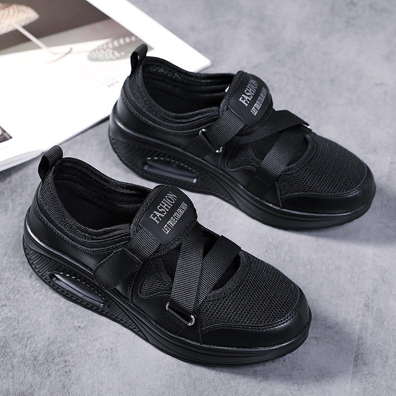 Damen nan stabilisierender Komfort-Sneaker mit luftgepolsterter Keilsohle und Klett-Riemenverschluss Echo Archiv