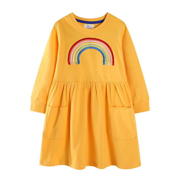 Mädchen Freizeitkleid mit Regenbogen-Stickerei Echo Archiv