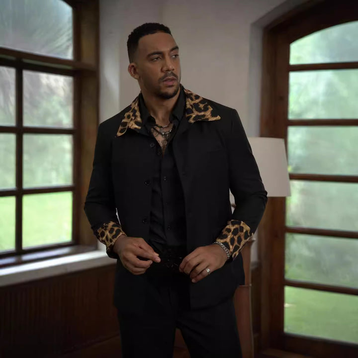 Herren modische Jacke mit Leopardenmuster Echoarchiv