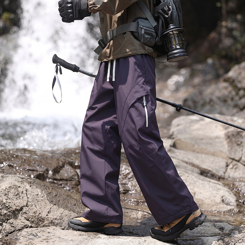 Unisex Wasserabweisende technische Cargo-Hose mit weitem Bein, Reißverschlusstaschen und Kordelzug Echo Archiv