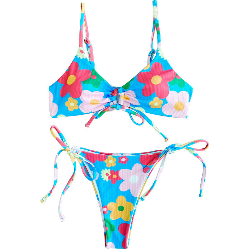 Damen Triangel-Bikini mit floralem Design und verstellbaren Trägern Echo Archiv