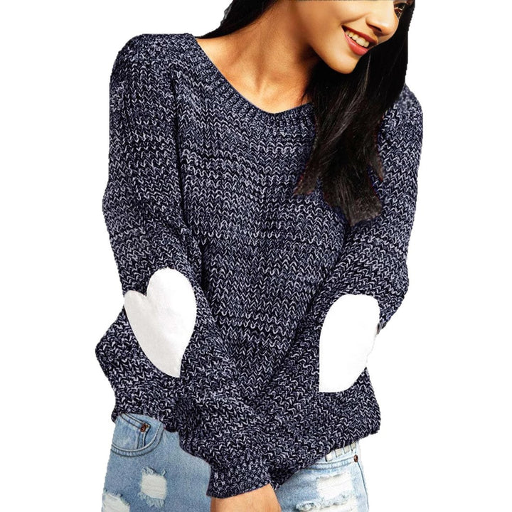Damen Modischer Strickpullover mit Herz-Details