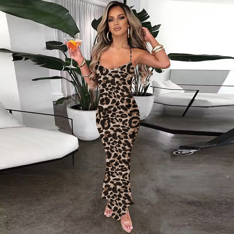 Damen Figurnahes Maxikleid mit Leopardenmuster Echo Archiv