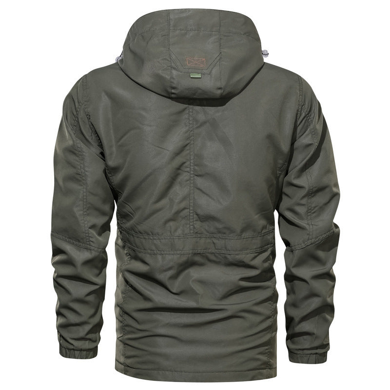 Herren Multifunktionaler Canvas-Fieldparka mit Kordelzug, Utility-Taschen und Kapuze Echo Archiv