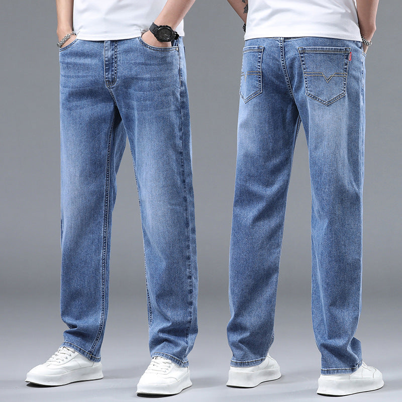 Herren Extraweite Denim-Baggy-Jeans mit geradem Bein & soften Waschungen Echoarchiv
