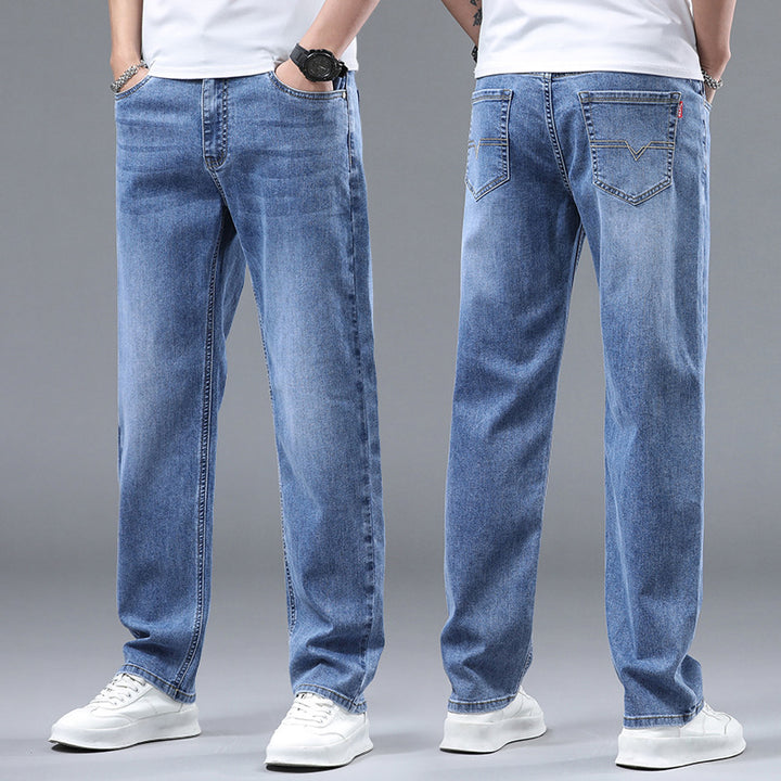 Herren Extraweite Denim-Baggy-Jeans mit geradem Bein & soften Waschungen Echoarchiv