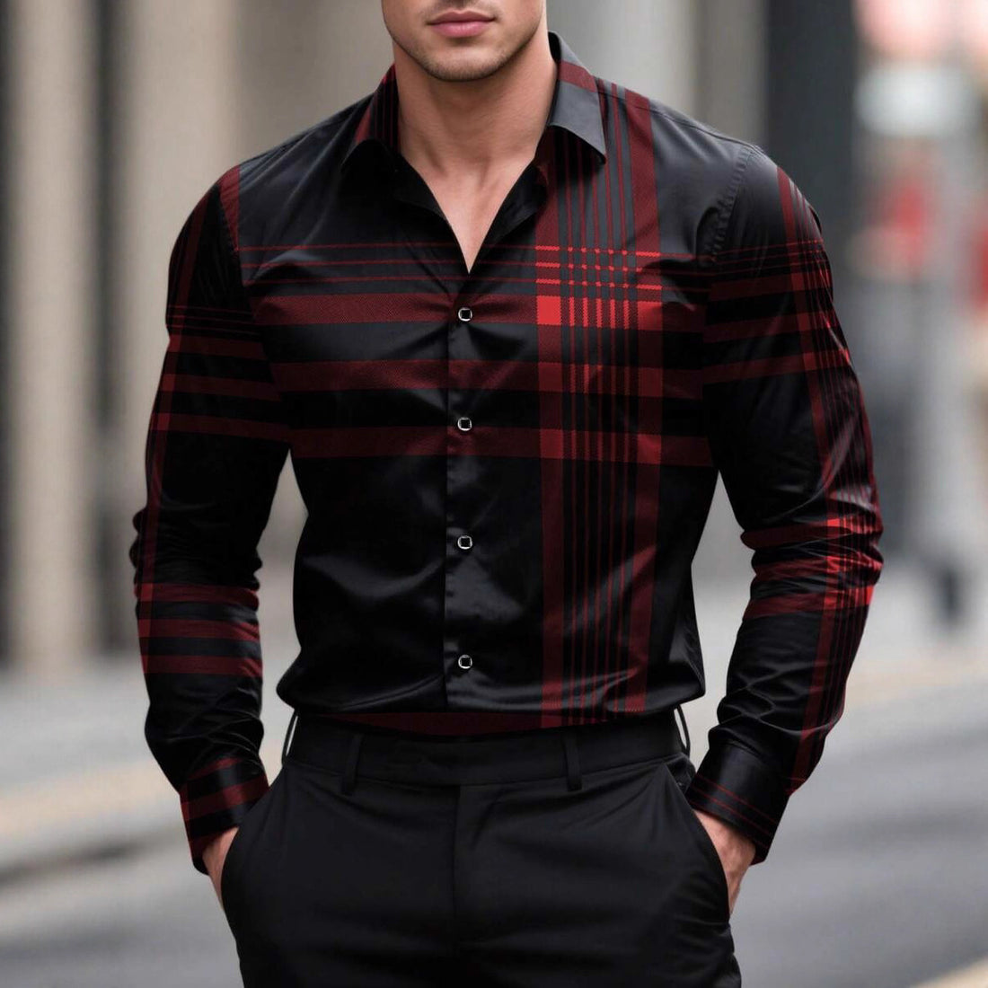 Herren elegante Langarmhemd – Arvello