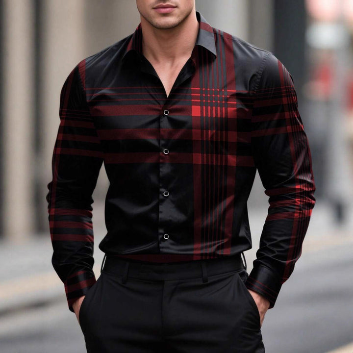 Herren elegante Langarmhemd Echoarchiv