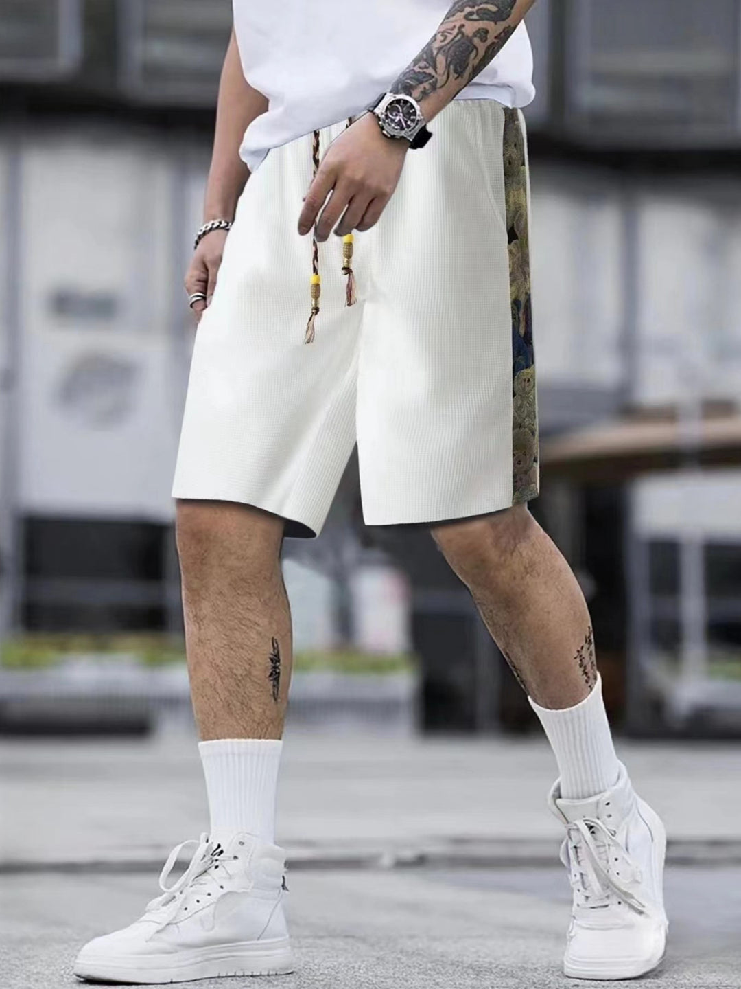Herren lässige Shorts mit kontrastierenden seitlichen Mustern Echoarchiv