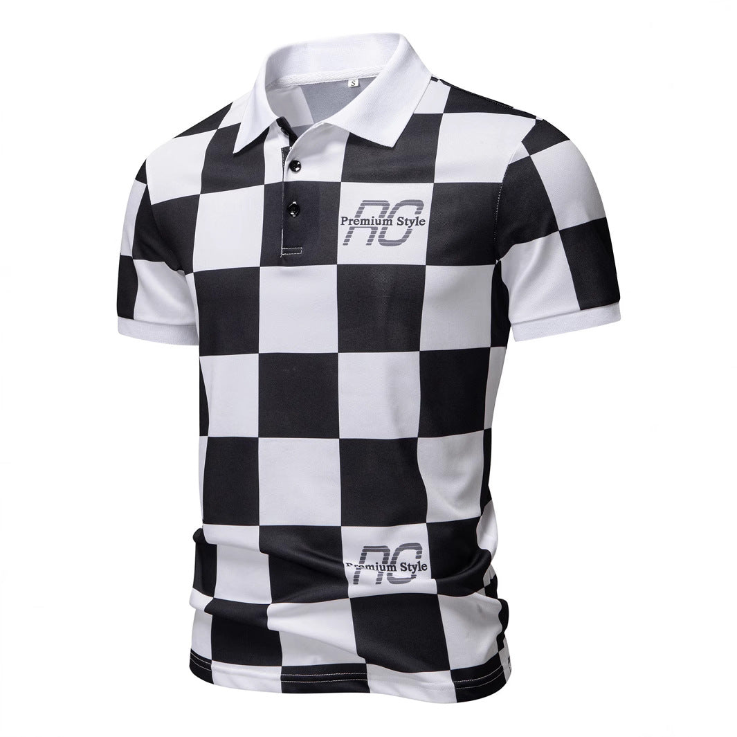 Herren Polo-Shirt mit kariertem Muster und modernem Kragen Echoarchiv