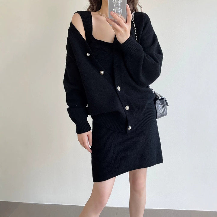 Damen Strickkleid mit offener Strickjacke Echo Archiv