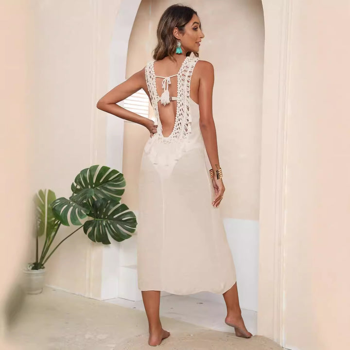 Damen Luftiges Strandkleid mit gehäkeltem Dekolleté Echo Archiv