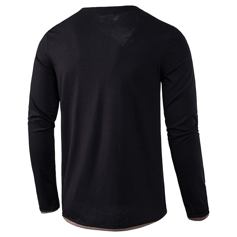 Herren Langarm-Henley-Shirt mit praktischem Knopfverschluss und modernem Schnitt Echoarchiv
