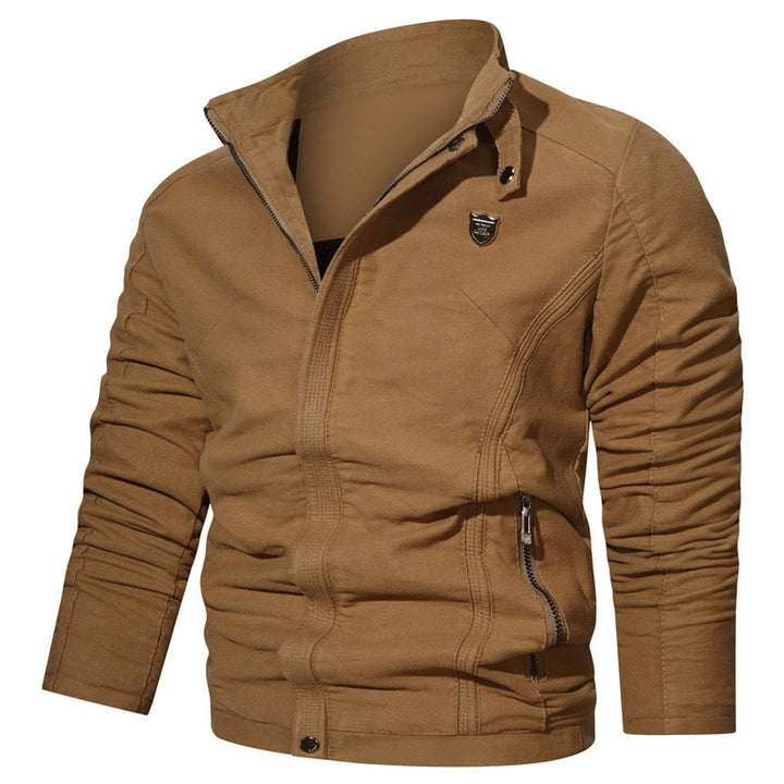 Herren Wildleder-Optik Zip-Blouson im Worker-Cut mit Stehkragen Echoarchiv