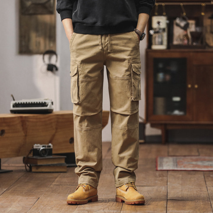 Herren Cargo-Hose im Utility-Stil mit Elastikbund, Kordelzug und Mehrfach-Taschen Echo Archiv