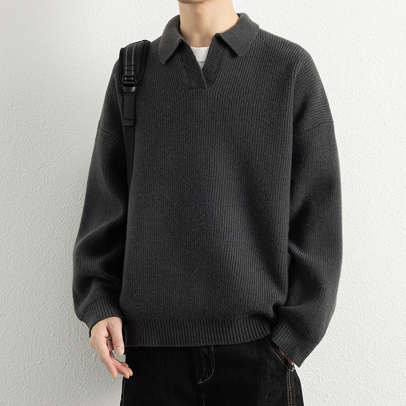 Herren lässiger Strickpullover mit modernem V-Ausschnitt und sportlichem Design Echoarchiv