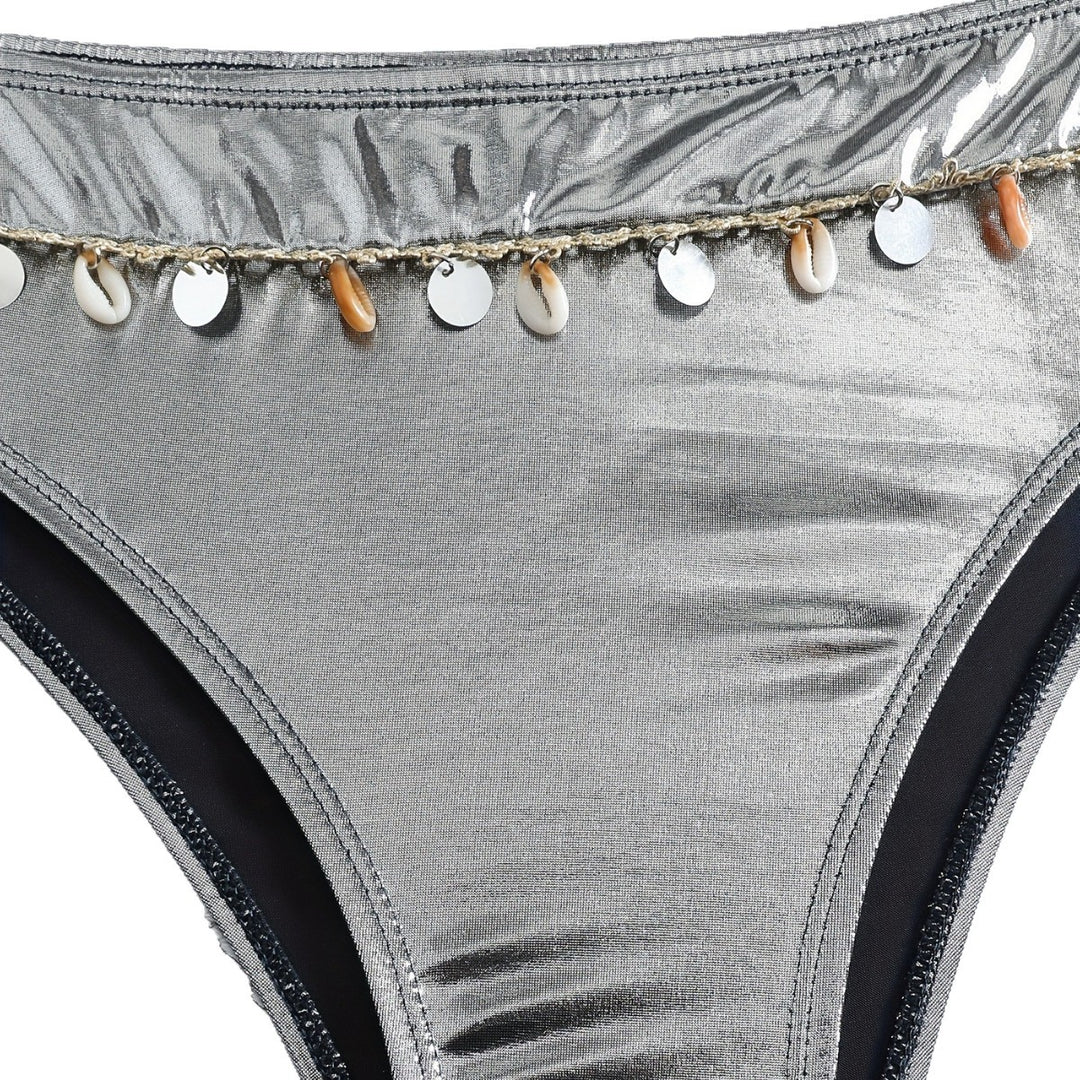 Damen Bandeau-Bikini mit eleganter Glanzoptik und modischen Muscheldetails Echo Archiv