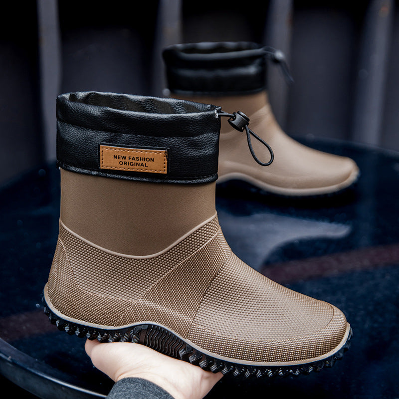 Herren Funktionale wasserdichte Ankle-Gummistiefel mit verstellbarem Bündchen Echoarhiv