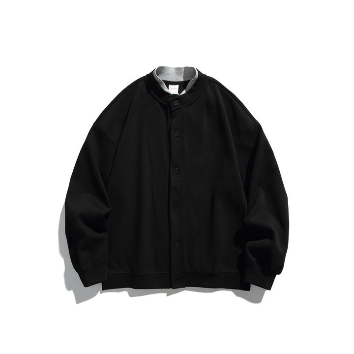 Unisex Oversize Knopfcardigan aus schwerer Baumwollfrottee mit tonalen Nahtpaspeln und geripptem Innenkragen Echoarchiv