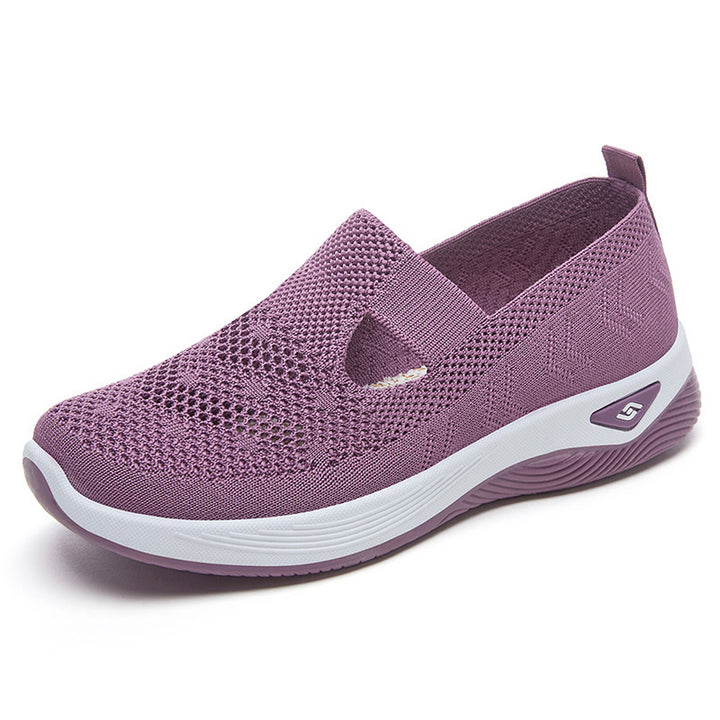 Damen nan leichter gestrickter Slipper-Sneaker mit elastischem Mittelriemen und ergonomischer Memory-Komfortsohle Echo Archiv