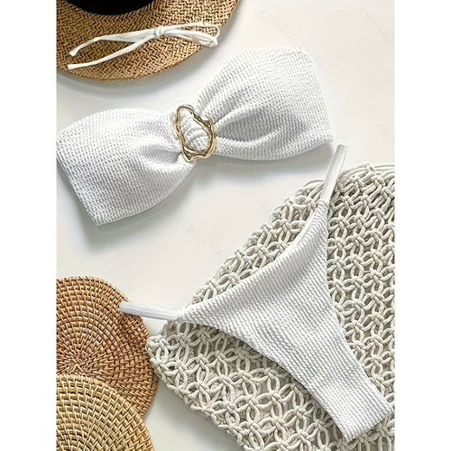 Damen Premium Bikini-Set mit Struktur und Goldverzierung Echo Archiv